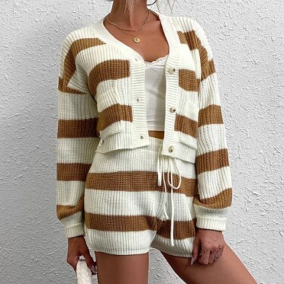 CASUAL DOLLZ Cardigan & Shorts Two Piece Set - Picture 1 of 6